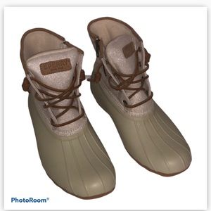 Sperry short waterproof boots, size 10